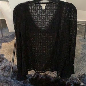 Black cotton lace top